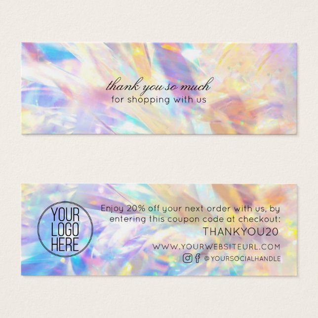 Minimalistisk Modern-kundtack, rabattinfogning Litet Visitkort (Framsida & baksida)