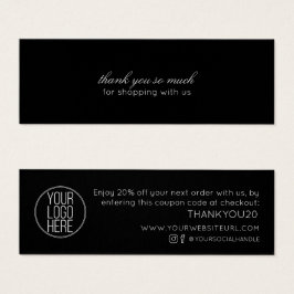 Minimalistisk Modern-kundtack, rabattinfogning Litet Visitkort