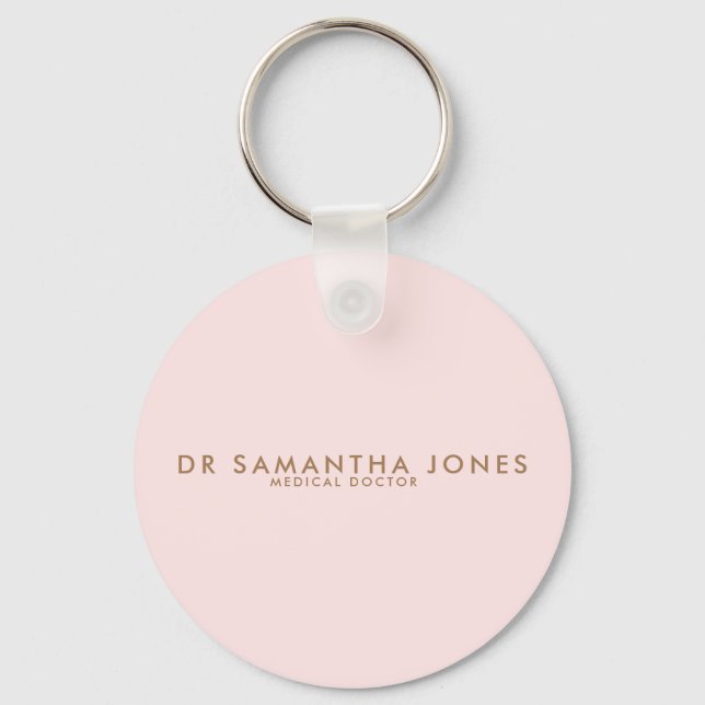 Minimalistisk Modern Läkare Professionell Rosa Nyckelring (Framsida)