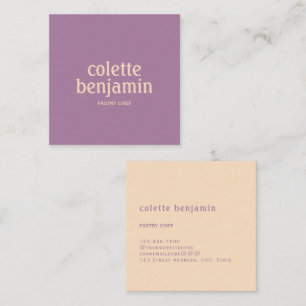 Minimalistisk Modern Lavendel Lila & Blekt Persika Fyrkantigt Visitkort