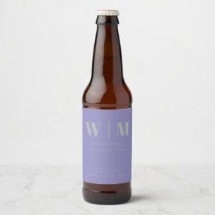 Minimalistisk Modern Lavendel Silver Dryckes Bröll Ölflaska Etikett
