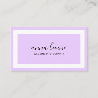 Minimalistisk Modern Lavender Lila White Gräns Visitkort