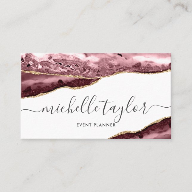 Minimalistisk modern lila-ålder namnteckning skrip visitkort (Framsida)
