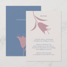 Minimalistisk Modern Lila & Dammig Blå Blommig Brö Tilläggskort