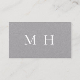 Minimalistisk Modern Line Initial Monogram Grått K Visitkort