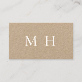 Minimalistisk Modern Line Initialer Monogram Kraft Visitkort