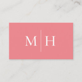Minimalistisk Modern Line Initialer Monogram-Rosa Visitkort