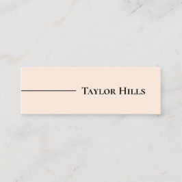 Minimalistisk Modern Line Namn Beige Mini Visitkort