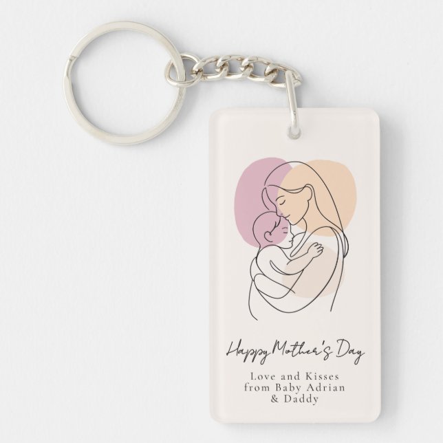 Minimalistisk Modern Linje Konst Mamma & Bebis Mor (Framsidan)