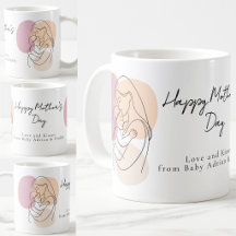 Minimalistisk Modern Linje Konst Mamma & Bebis Mor