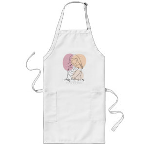 Minimalistisk Modern Linje Konst Mamma & Bebis Mor Långt Förkläde