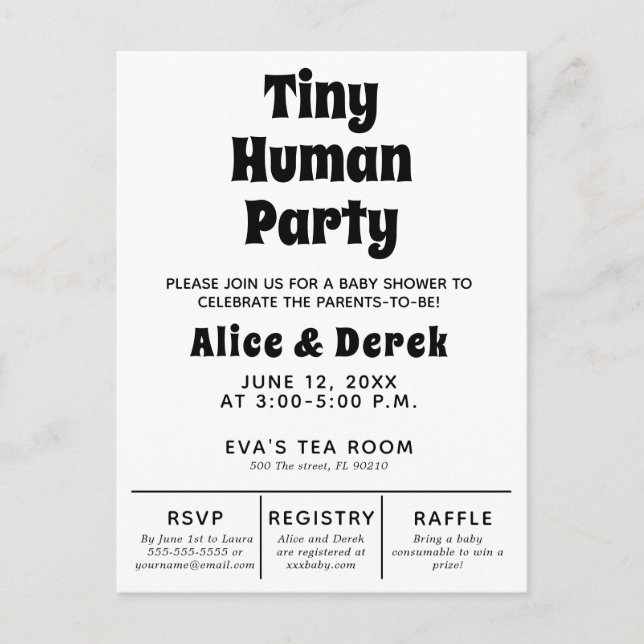 Minimalistisk modern liten babyvisare för människa vykort (Framsida)