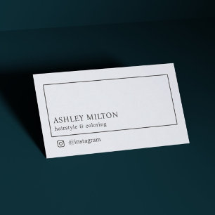Minimalistisk Modern Ljus Blå Svart Hår Salon Visitkort