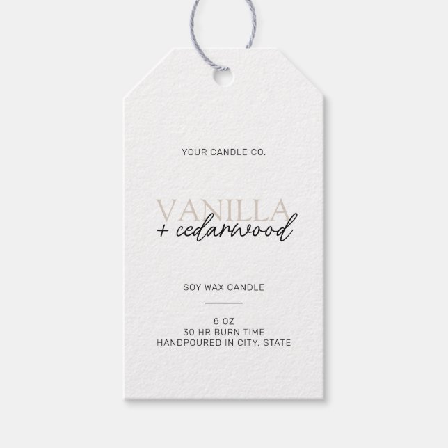 Minimalistisk modern ljus-etikett presentetikett (Framsidan)