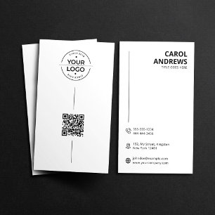 Minimalistisk Modern Logotyp & QR-kod Namnkort