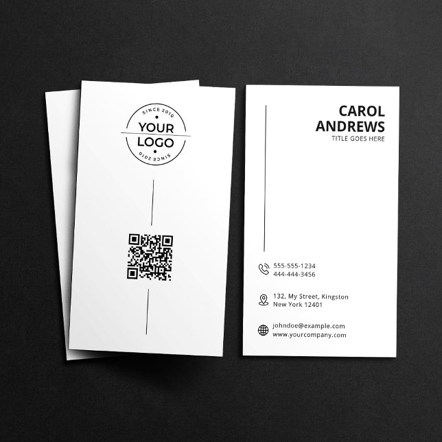 Minimalistisk Modern Logotyp & QR-kod Namnkort (Skapare uppladdad)