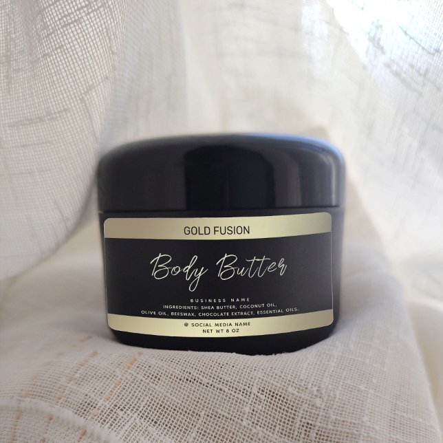 Minimalistisk, modern lyxmanterminärket svart guld fraktsedel (Skapare uppladdad)