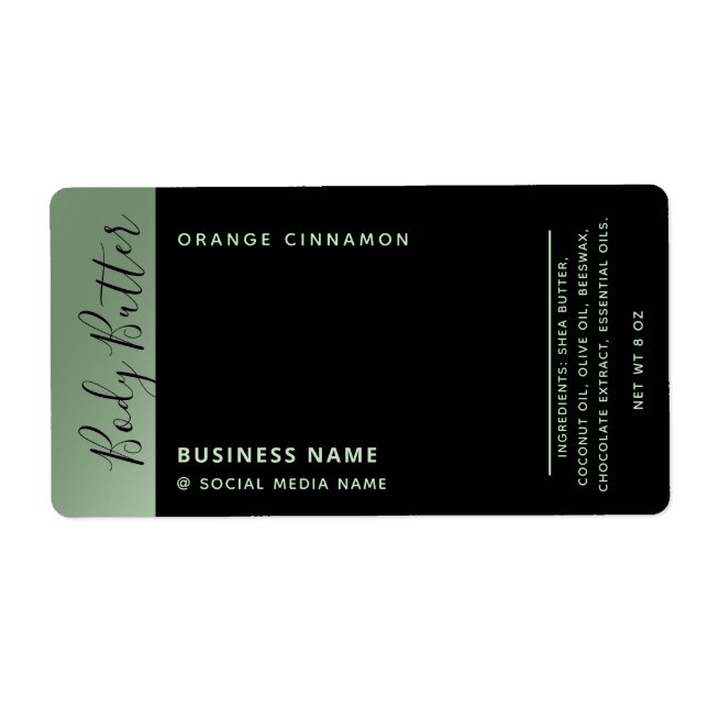 Minimalistisk modern lyxtypografi, svart grönt fraktsedel (Framsidan)