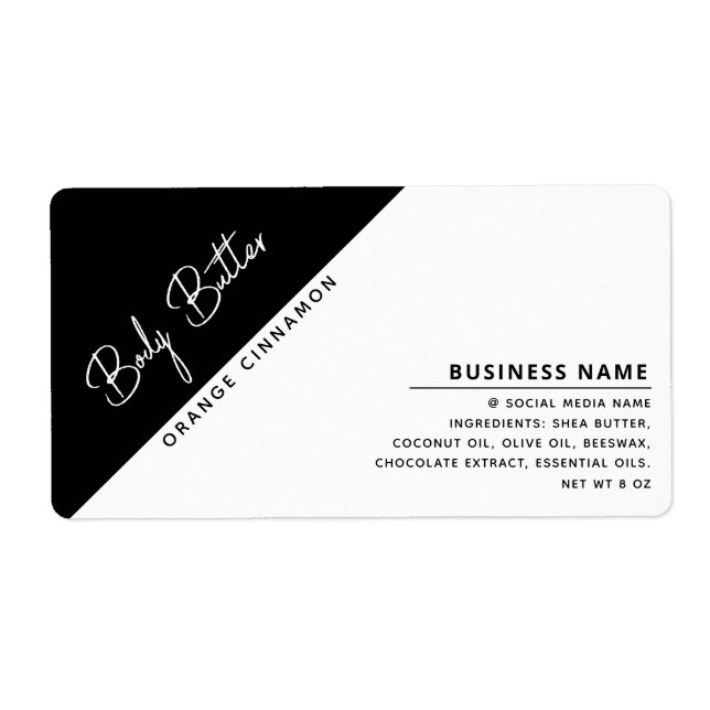 Minimalistisk modern lyxtypografi, svart och vit fraktsedel (Framsidan)