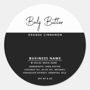 Minimalistisk, modern lyxtypografi, vit etikett