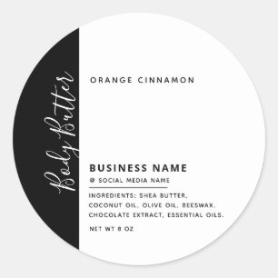 Minimalistisk, modern lyxtypografi, vit etikett