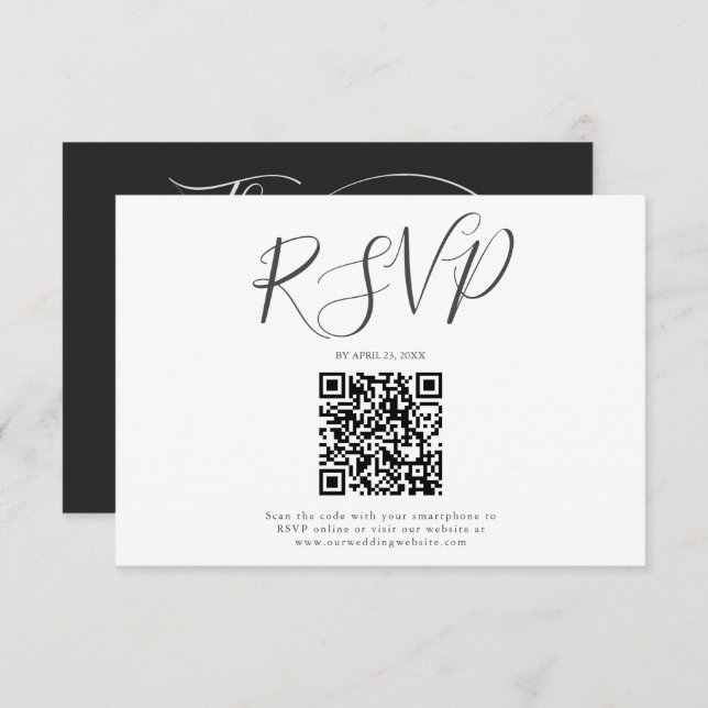 Minimalistisk modern manustypografi bröllop OSA kort (Fram/baksida)