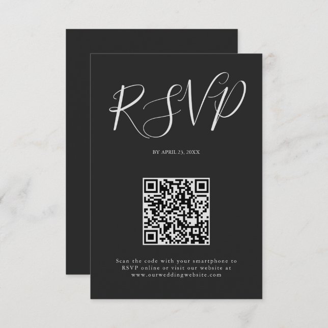 Minimalistisk modern manustypografi bröllop OSA kort (Fram/baksida)