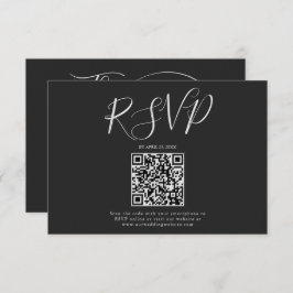 Minimalistisk modern manustypografi bröllop OSA kort