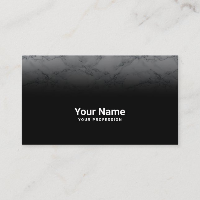 Minimalistisk Modern Marble Black White Namn Logot Visitkort (Framsida)