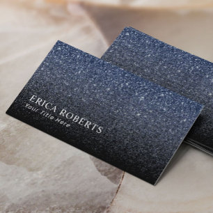 Minimalistisk modern marin blå Glitter Visitkort