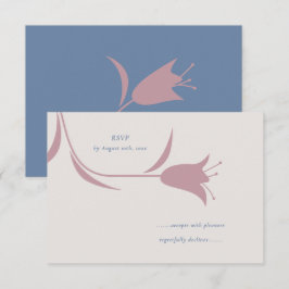 Minimalistisk Modern Mauve & Dammig Blå Blomma OSA Kort