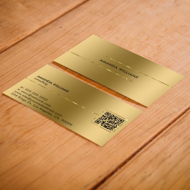 Minimalistisk modern metallisk Guld-design Visitkort (Skapare uppladdad)