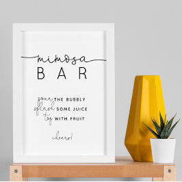 Minimalistisk Modern Mimosa Pub-signal Poster