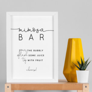 Minimalistisk Modern Mimosa Pub-signal Poster