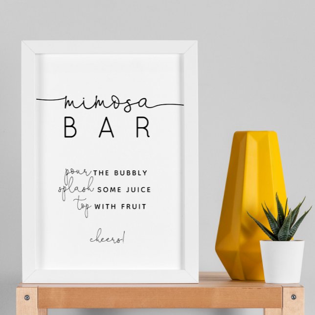 Minimalistisk Modern Mimosa Pub-signal Poster (Skapare uppladdad)