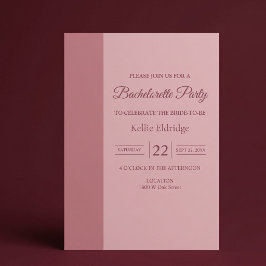 Minimalistisk Modern Möhipparty Blush Bar Inbjudningar