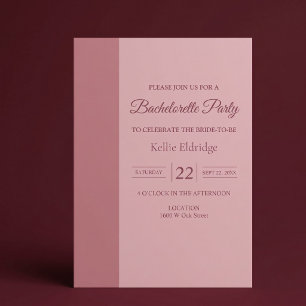 Minimalistisk Modern Möhipparty Blush Bar Inbjudningar