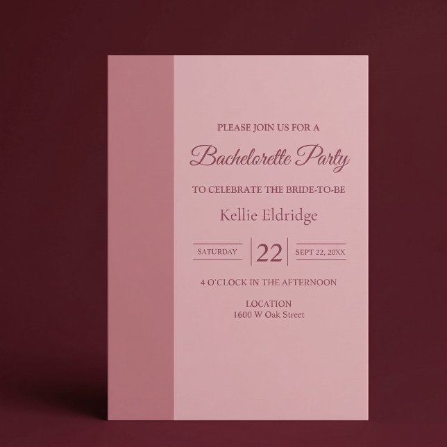 Minimalistisk Modern Möhipparty Blush Bar Inbjudningar (Skapare uppladdad)