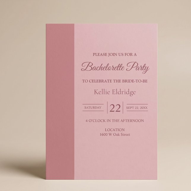 Minimalistisk Modern Möhipparty Blush Bar Inbjudningar (Skapare uppladdad)