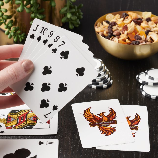 Minimalistisk Modern Monogram bakre Anpassade Poke Casinokort (På plats)