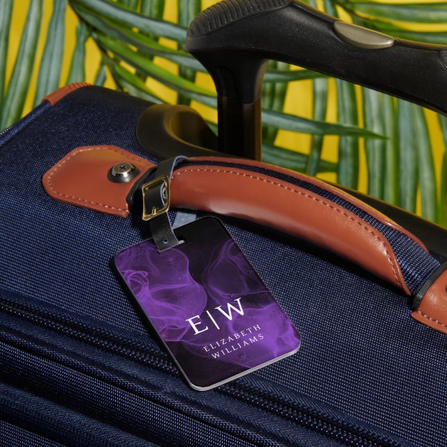 Minimalistisk Modern Monogram Elegant Mönster Bagagebricka (Framsida Insitu 1)