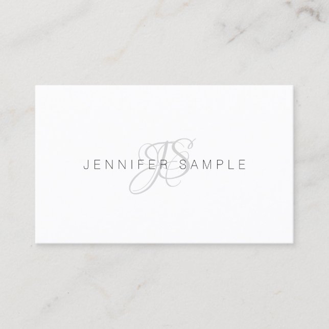Minimalistisk modern monogram enkel Chic Visitkort (Framsida)