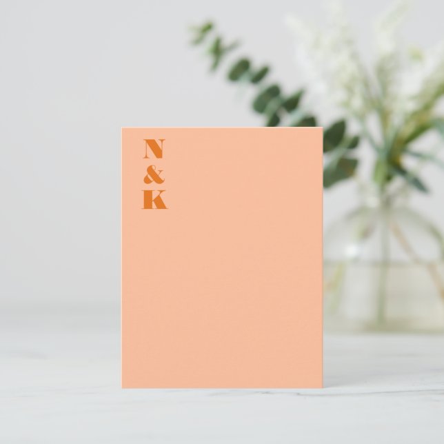 Minimalistisk Modern Monogram Första Bokstäver Per Tack Kort (Stående Fram)