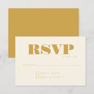 Minimalistisk Modern Monogram Gult Chic Bröllop RS OSA Kort