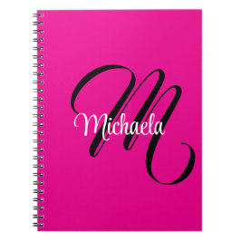Minimalistisk modern monogram initial namn het ros anteckningsbok