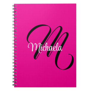 Minimalistisk modern monogram initial namn het ros anteckningsbok