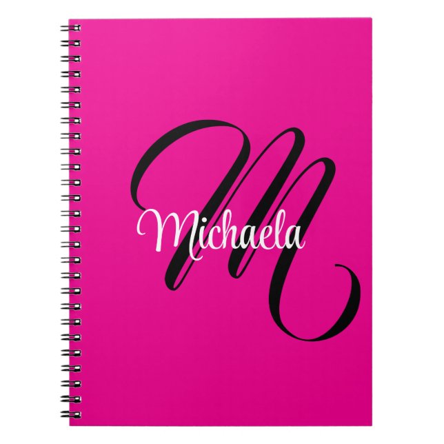 Minimalistisk modern monogram initial namn het ros anteckningsbok (Framsidan)