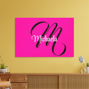 Minimalistisk modern monogram initial namn varmt r canvastryck