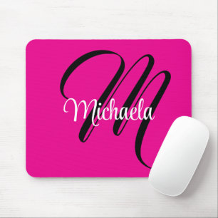 Minimalistisk modern monogram initial namn varmt r musmatta