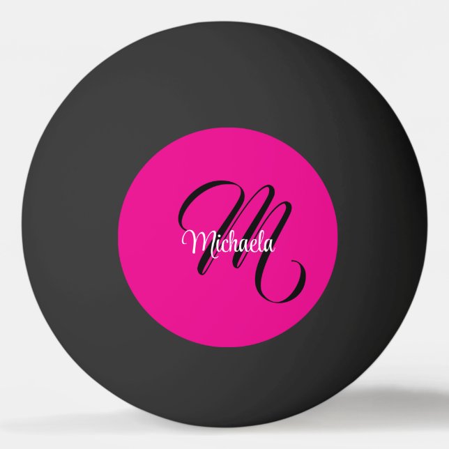 Minimalistisk modern monogram initial namn varmt r pingisboll (Framsidan)